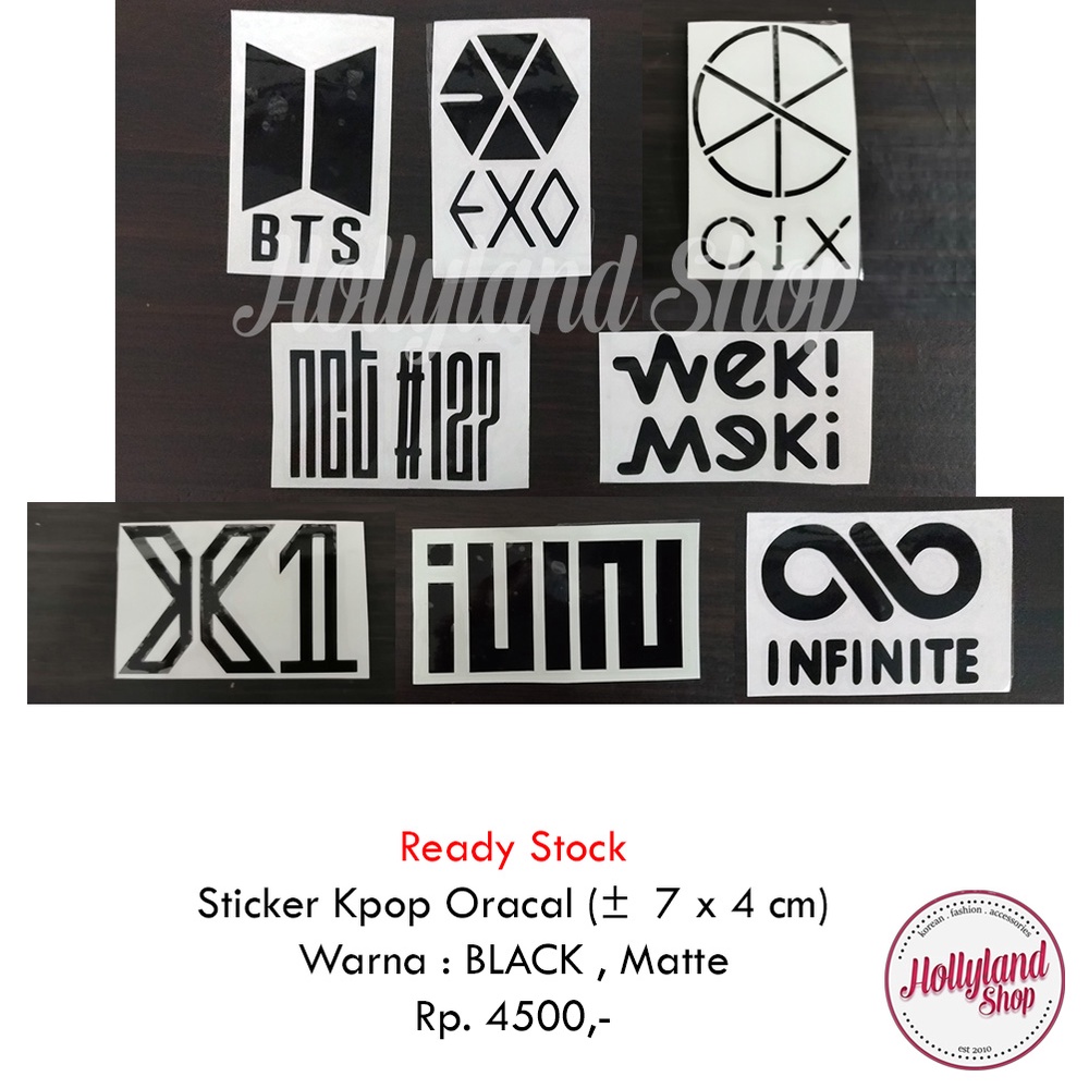 

Sticker Cutting BLACK MATTE (3pcs) BTS EXO CIX NCT127 G-idle Unofficial