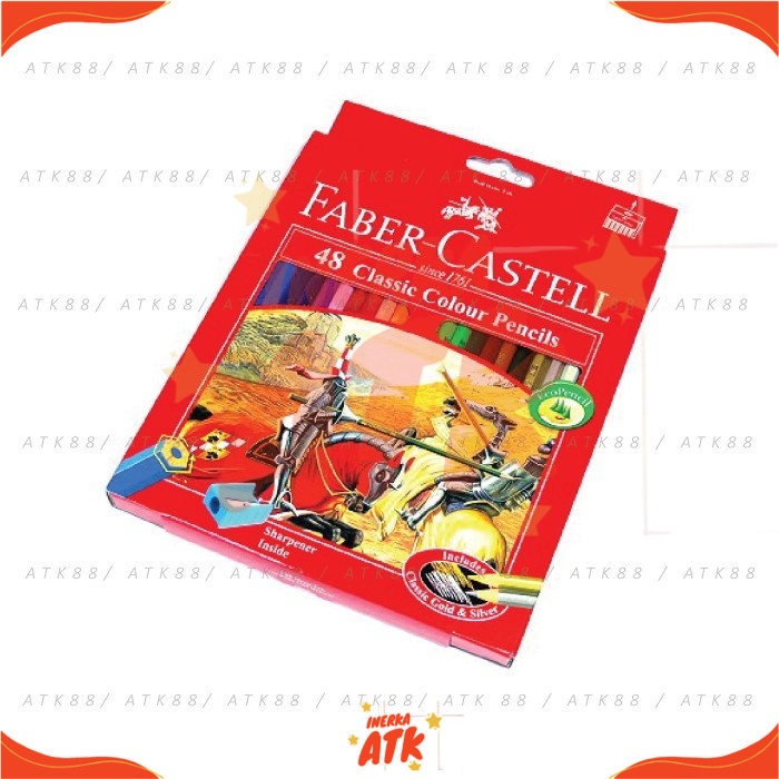 

Pensil Warna Faber-Castell Isi 48 Classic Colour Drawing Pencils (#115858) Panjang 174mm Eceran Grosiran Murah