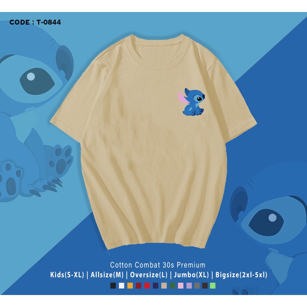 KAOS STITCH/KAOS SANTAI/KAOS PRIA WANITA/KAOS TERPOPULER/BISA CUSTOM/KAOS OVERSIZE