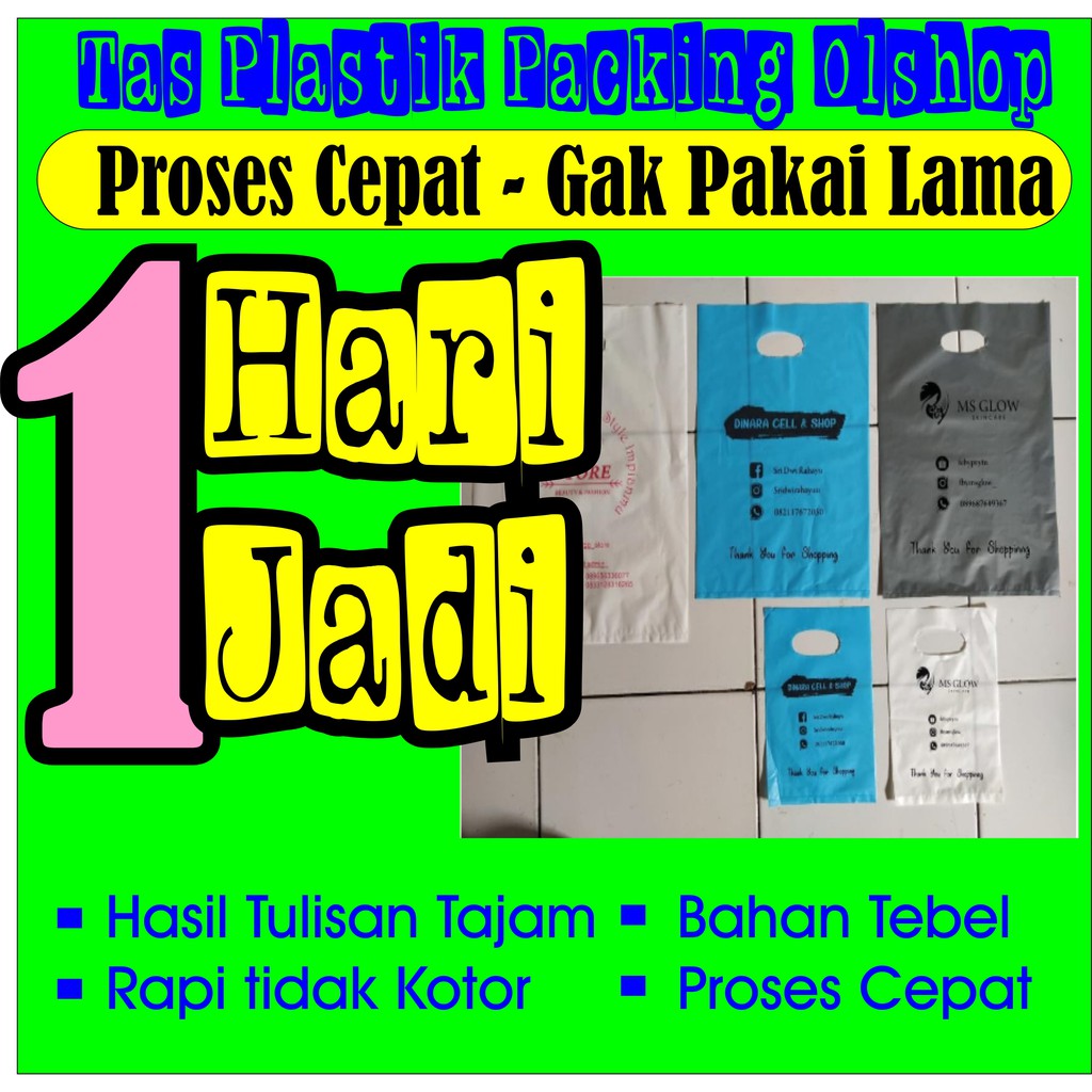 

Plastik Packing Olshop Sablon Tas plastik HD Plong Kresek Kantong Plastik 25x35cm