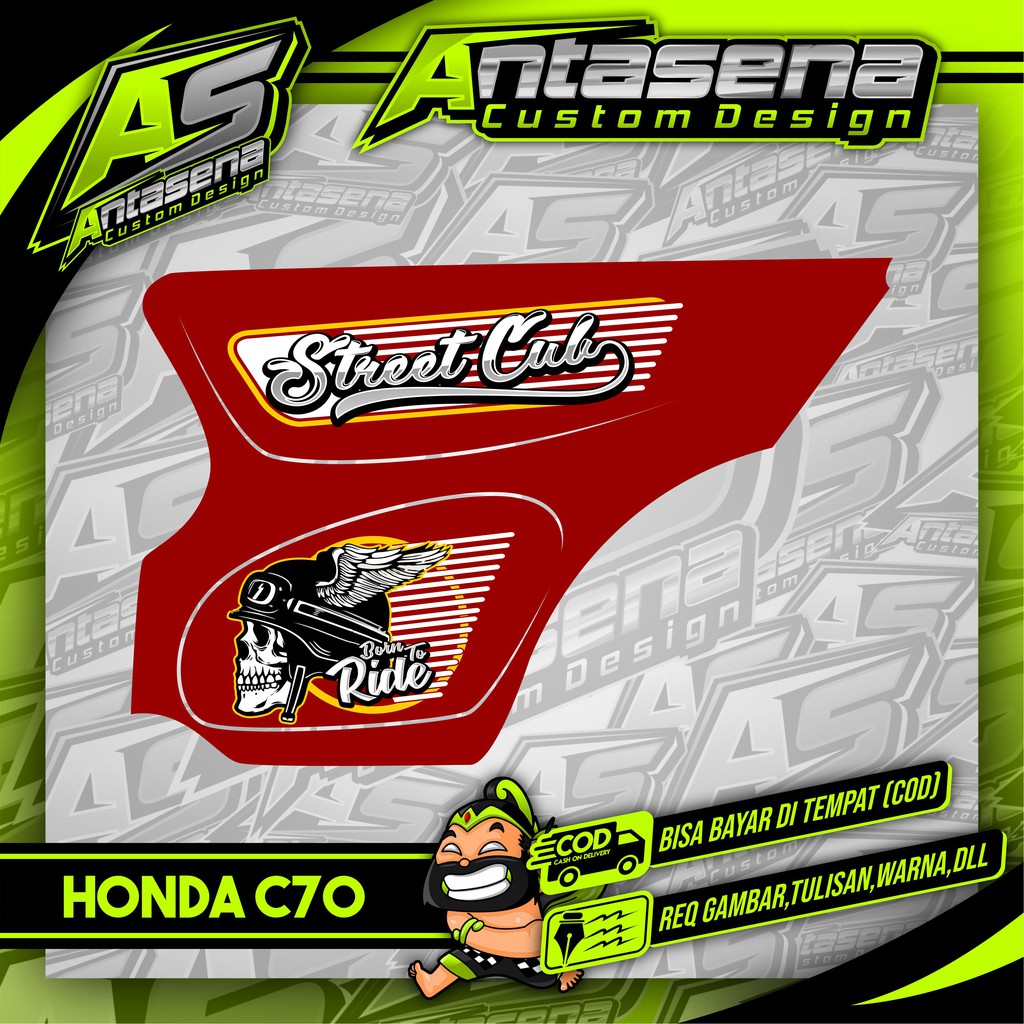 Striping C70 Racing Herex Stiker Motor Variasi Honda C70/Ulung/Olong Sticker Decal Custom 6