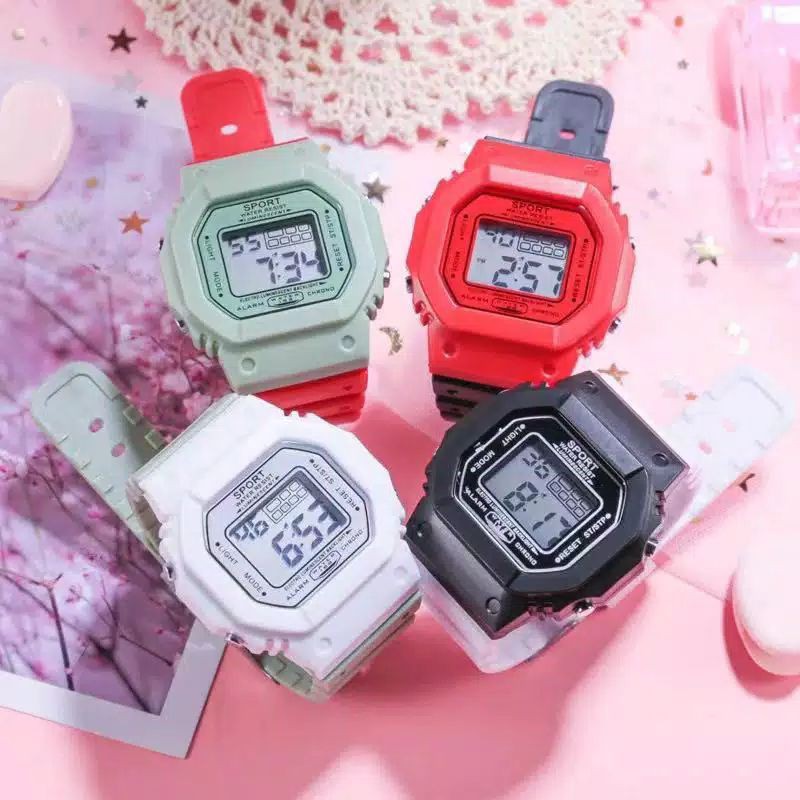 Jam Tangan Wanita Korea Fashion LNR-1175 Strap Rubber Digital