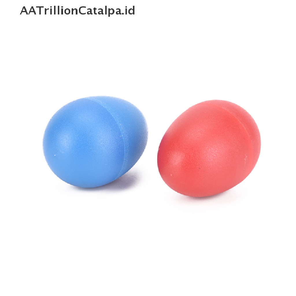 Aatrillioncatalpa 2pcs / lot Mainan Rattle Marakas Bentuk Telur Bahan Plastik Untuk Anak