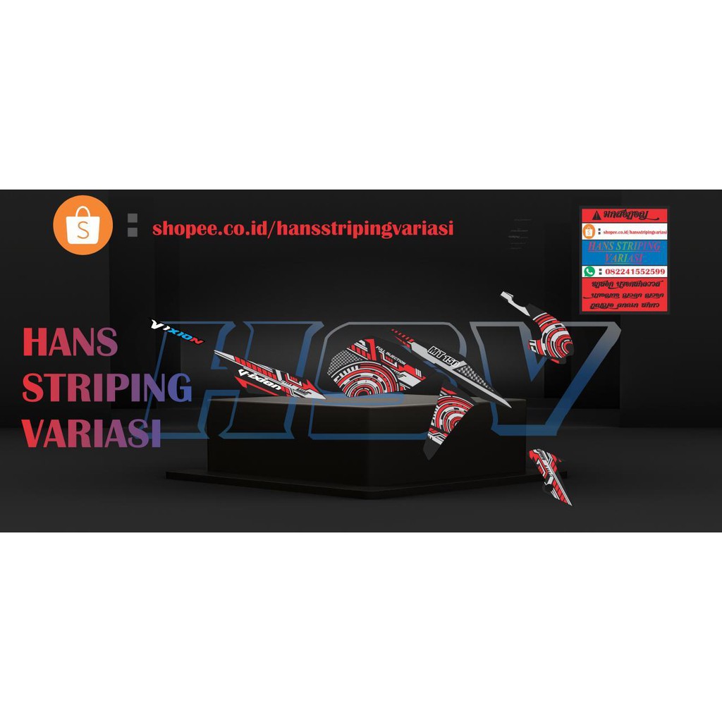 striping stiker decal New Vixion Advance NVA robot gedek