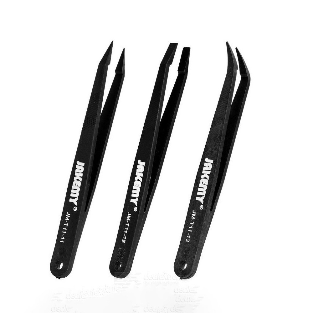 Jakemy JM-T11 3 in 1 Professional Anti-static Pinset Tweezers Kit Repair Tool