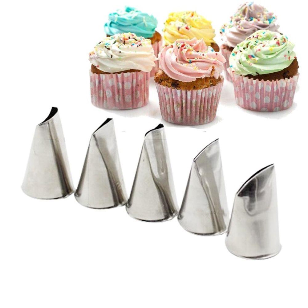 R-FLOWER 5pcs /Set Icing Piping Nozzle Kerajinan DIY Kelopak Krim Mawar