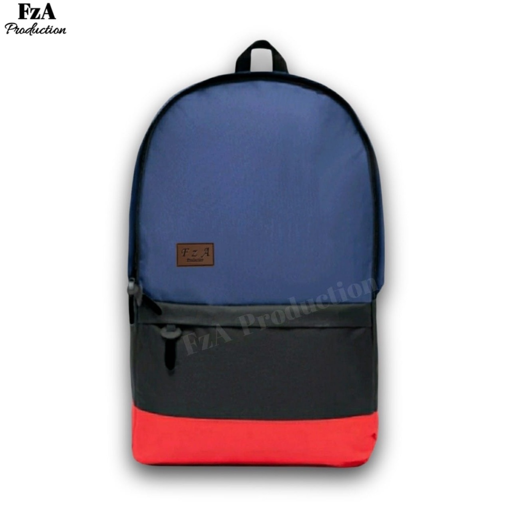 Tas Ransel Gendong Laptop Distro Sekolah Kuliah Pria Wanita Black Murah Original FzA BUY 1 GET 2