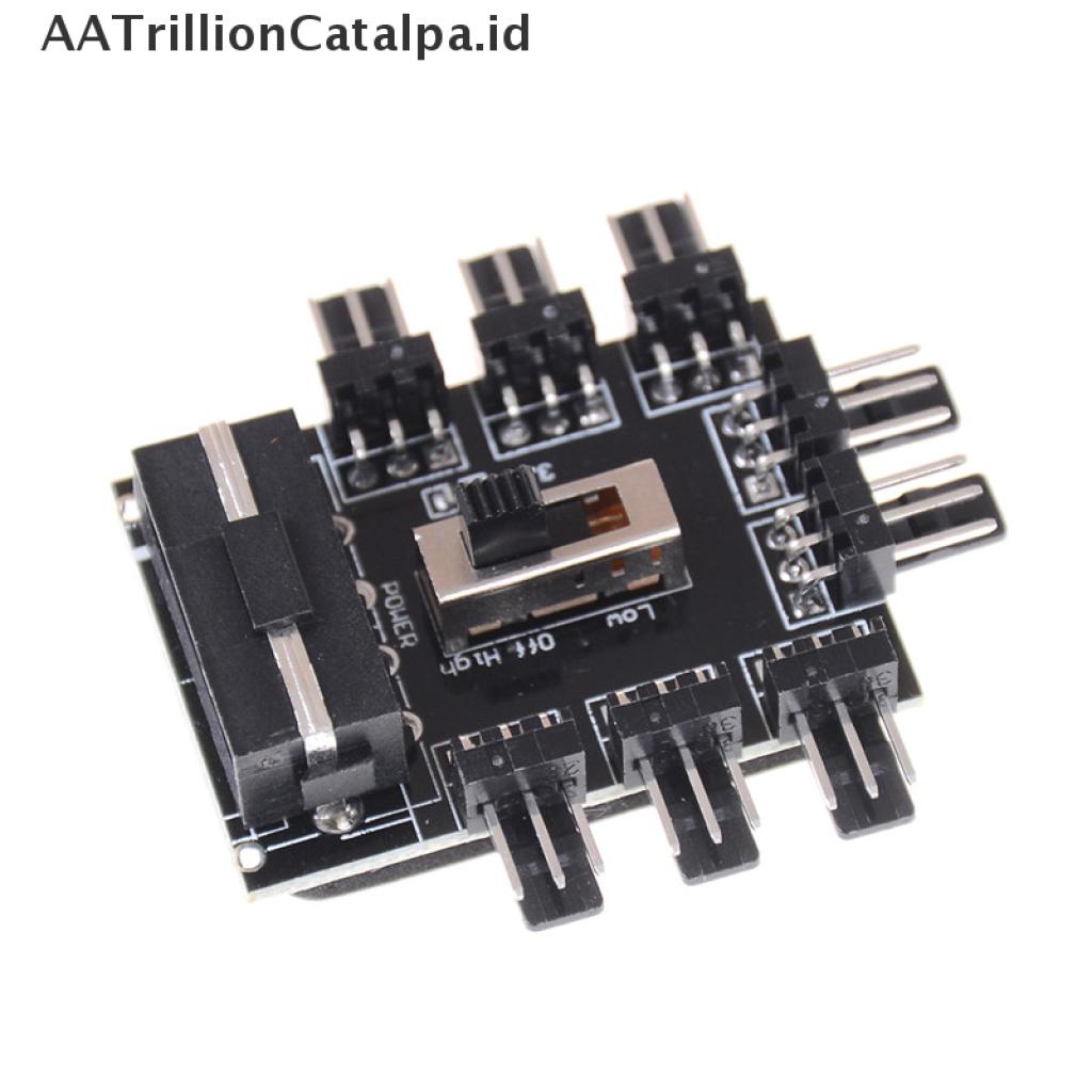 (AATrillionCatalpa) Adapter Hub Power Splitter IDE 1 Ke 8 Arah 3-Pin Untuk Kipas Pendingin PC