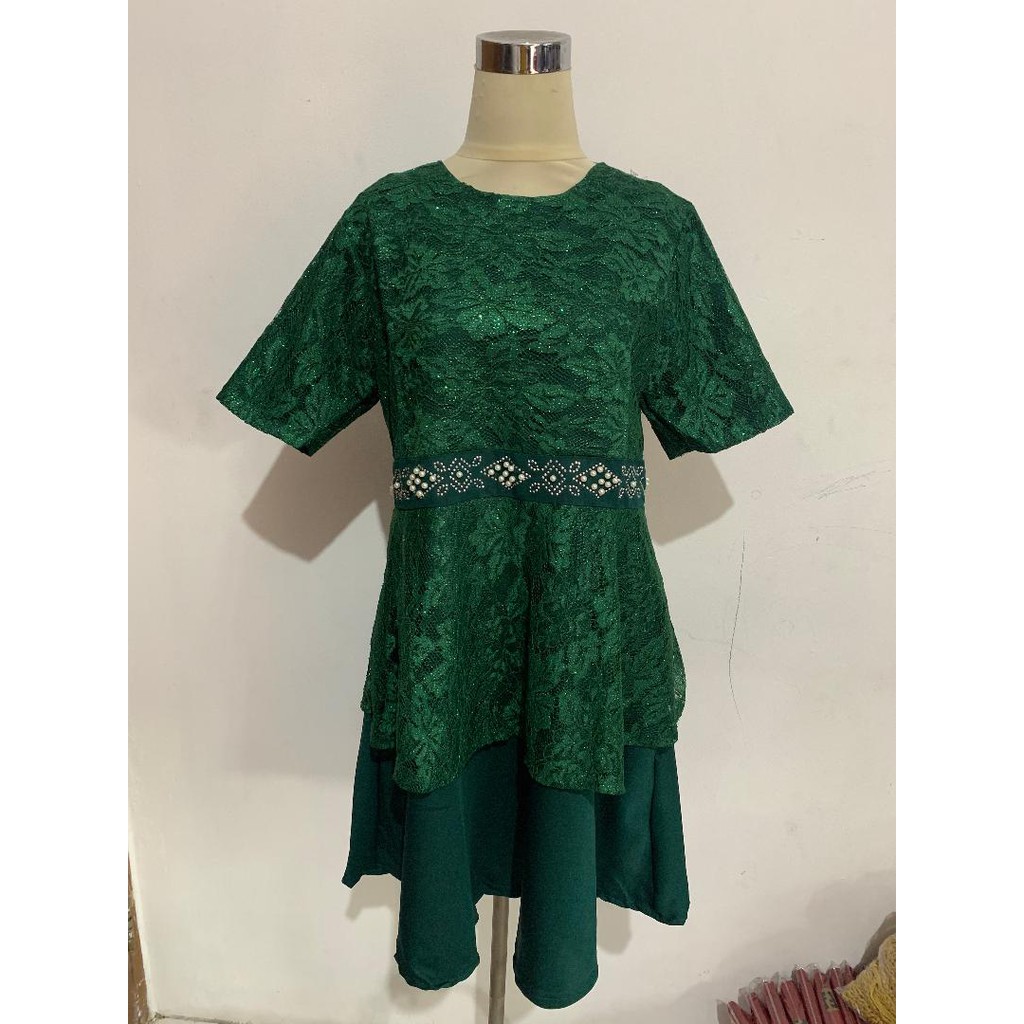 DRESS LAYLA -  TUNIK ABG ANAK MUDA PESTA ACARA IDUL FITRI MEWAH BRUKAT TILE MUTIARA PAYET POLOS