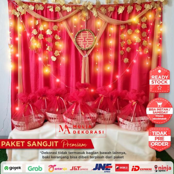Paket Dekorasi Diy Backdrop Sangjit Premium Baki Sangjit Shuang Xi