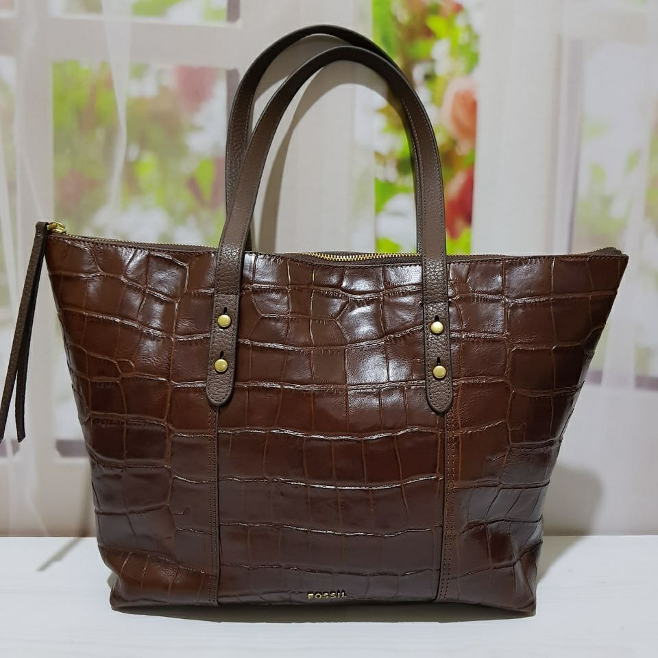 fossil jenna tote brown