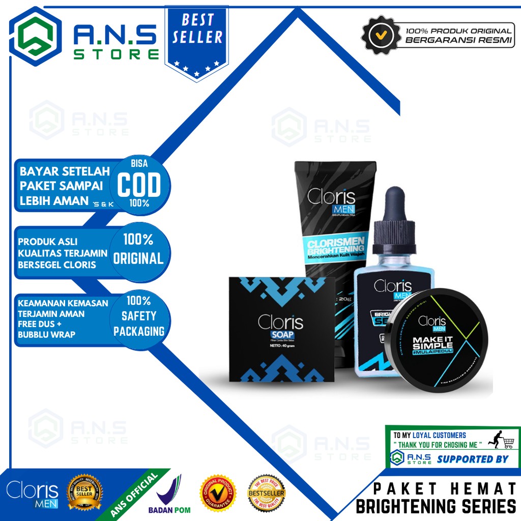 Clorismen Brightening Series Paket Skincare Pria