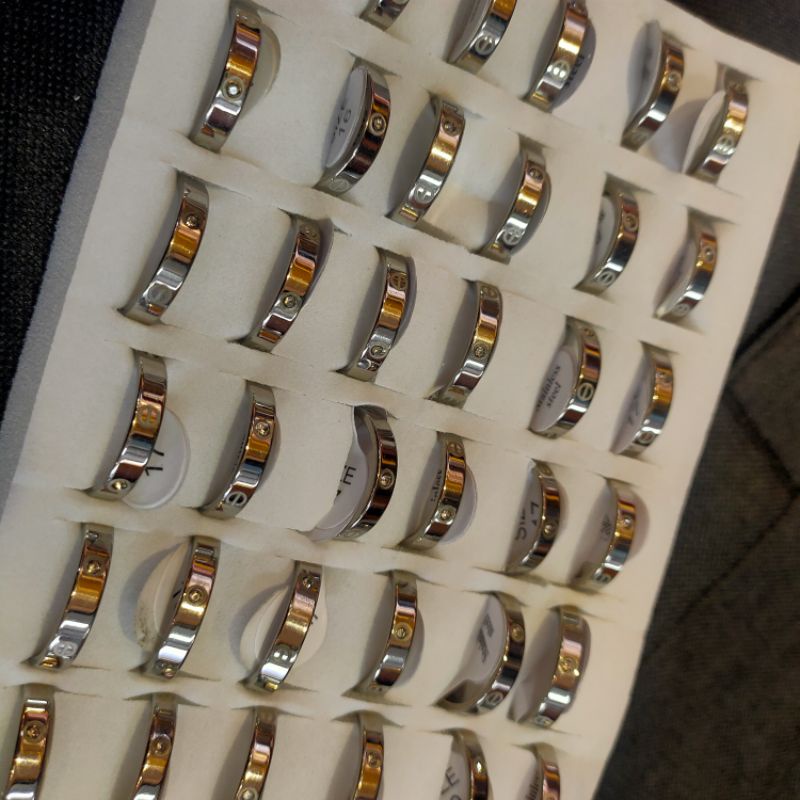 Cincin titanium Cartier 3m putih