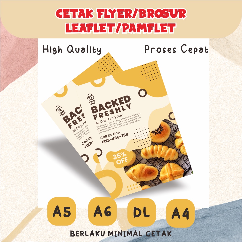 

Jual Cetak Flyer Brosur Leaflet atau Pamflet Promosi Ukuran A6 | A5 | A4 | DL Bahan Art Paper Custom 1 atau 2 Sisi