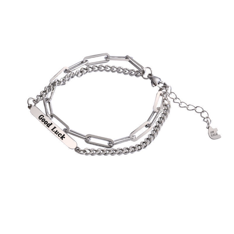 Baja Titanium goodluck beberapa gelang wanita sederhana hip hop pacar gelang pria In special interes