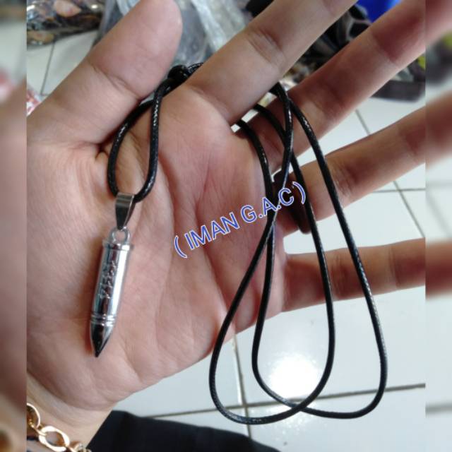 Kalung fashion pria kalung peluru