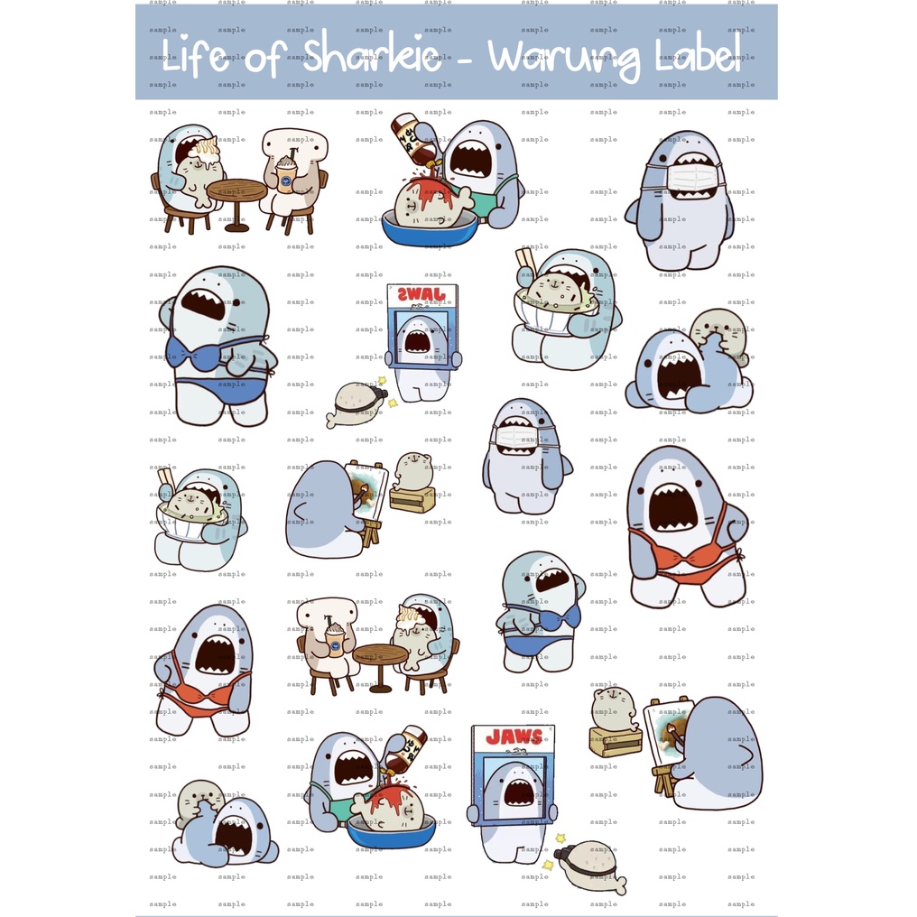 

Sticker Life of Sharkie - sticker deco - bullet jurnal - sticker lucu - sticker murah - bujo