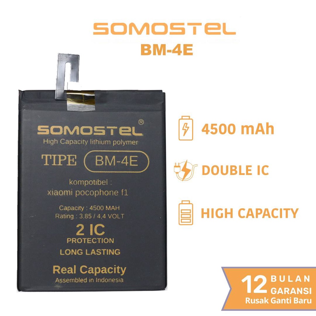 Somostel - BM4E Pocophone F1 Batre Batrai Baterai