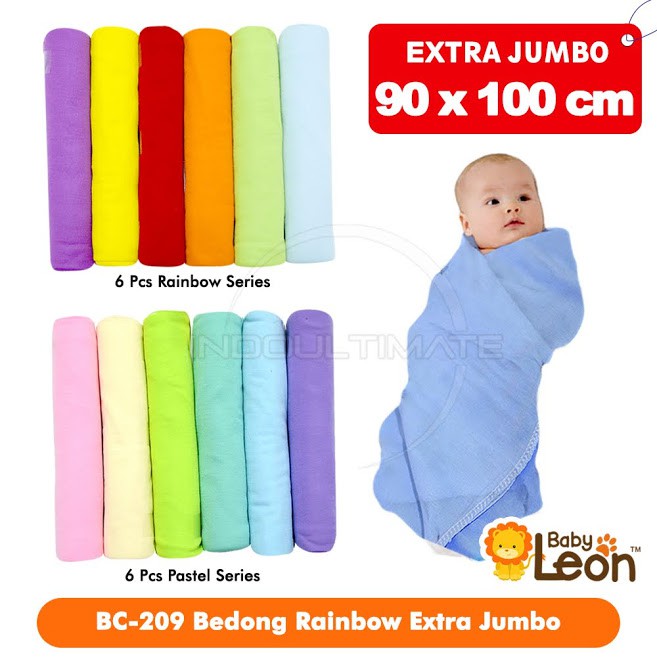 BABY LEON (PREMIUM SNI) BC-209 Bedong JUMBO Rainbow Pastel BABY STAR (STANDARD) BCS-8103 Bedong Kain Pernel Selimut Bayi Kain Bedongan BCS-9103 BCS-9106 BCS-8106