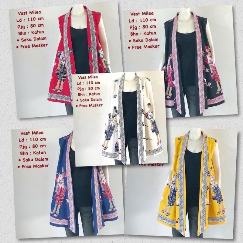 Bebatikan Jogja Outer Batik Wanita Vest Batik Tanpa Lengan