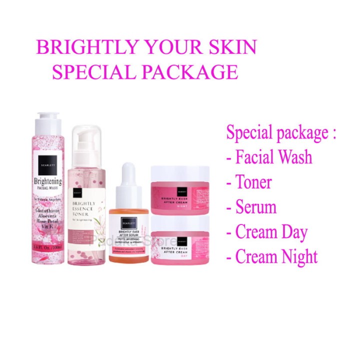 SCARLETT SCARLET PAKET PERAWATAN WAJAH BRIGHTLY EVER AFTER SERUM CREAM - Paket Lengkap