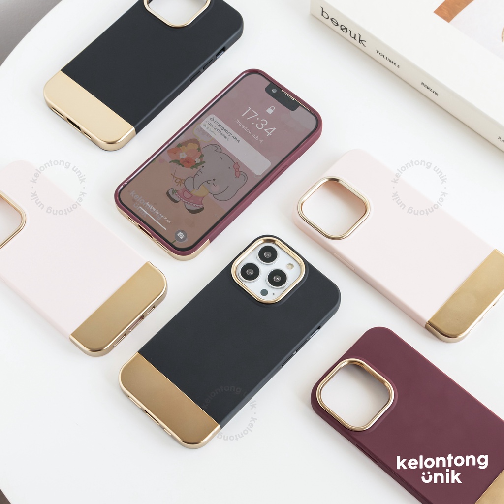 For iPhone - Metalic Matte Color Joint Case