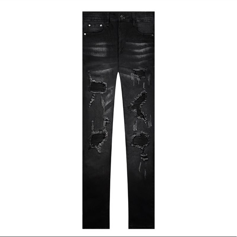 Celana Panjang Denim RUCAS CAVIAR LONG BLACK LEATHER JEANS SEASON 8 BNIP ORIGINAL