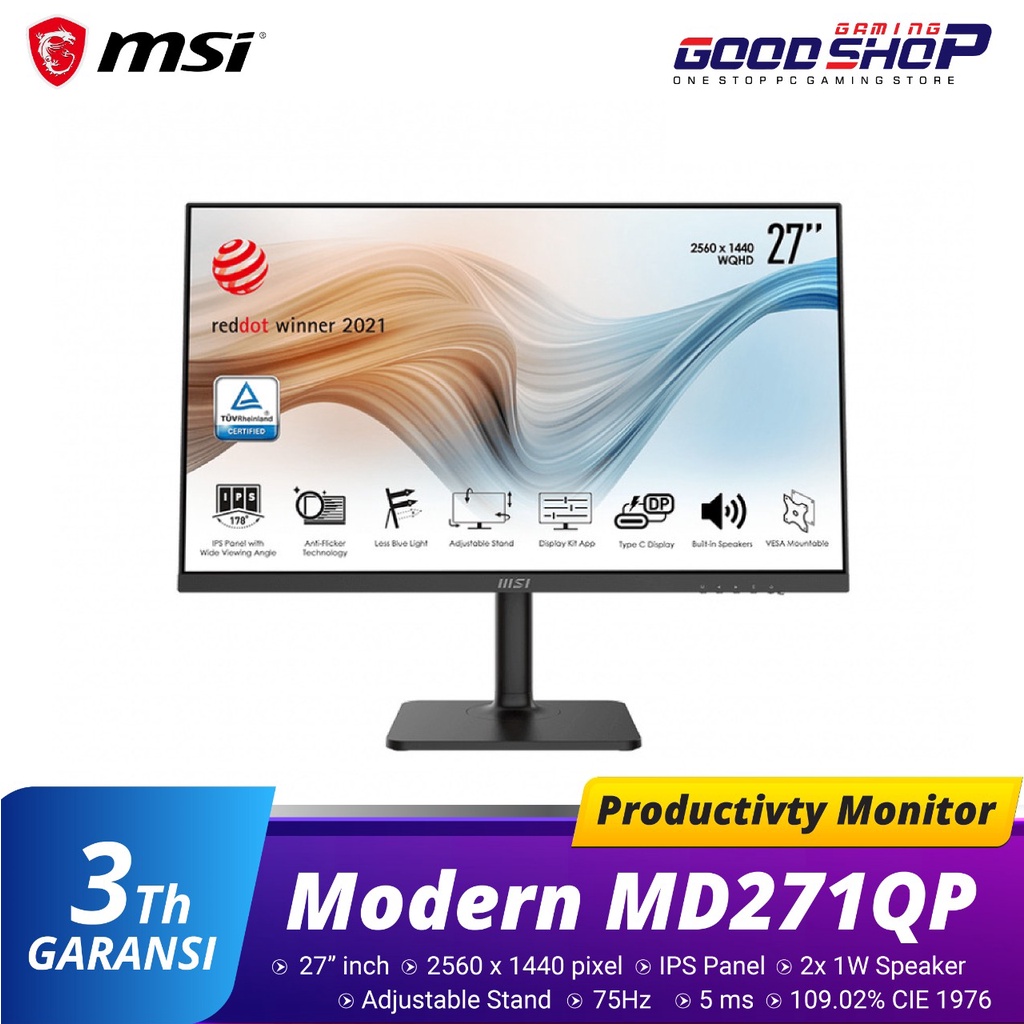 msi Modern MD271QP 27&quot; WQHD 1440p - Gaming Monitor