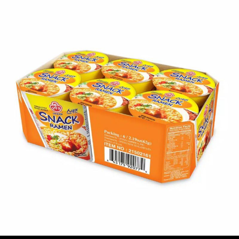 

Ottogi Snack Ramen Cup 62gram(6pcs)*