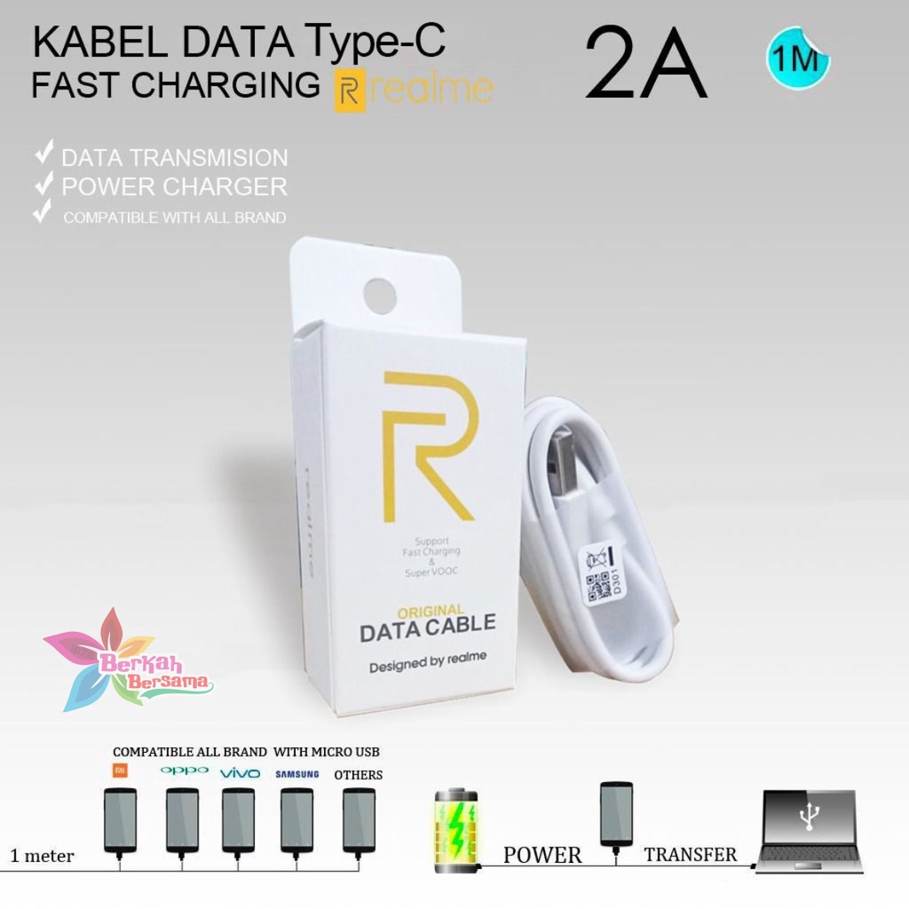 Kabel cable data original REALME Fast charging 2A TIPE C usb realme 6 6pro 7 7pro 8 8pro supoort vooc BB6064