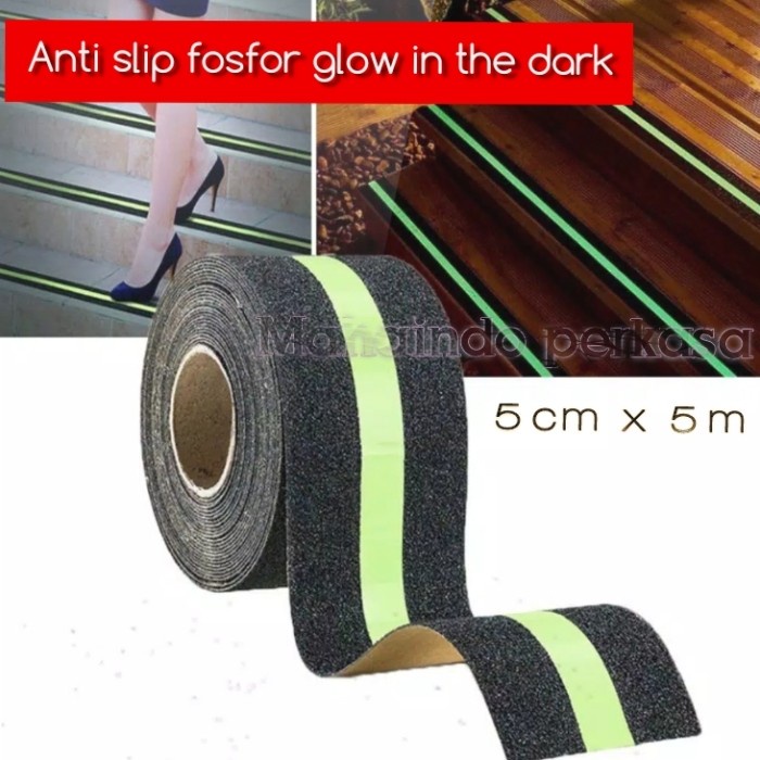 

Berkualitas Safety Walk Tape (Glow In The Dark) Anti Slip Fosfor Tape 5Cm X 5M Limited