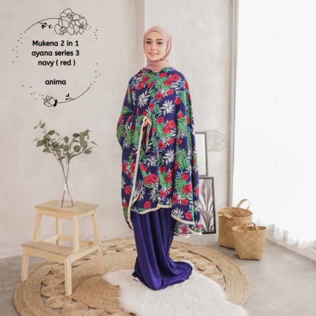 Mukena Ayana Series 3 Navy ( Red )