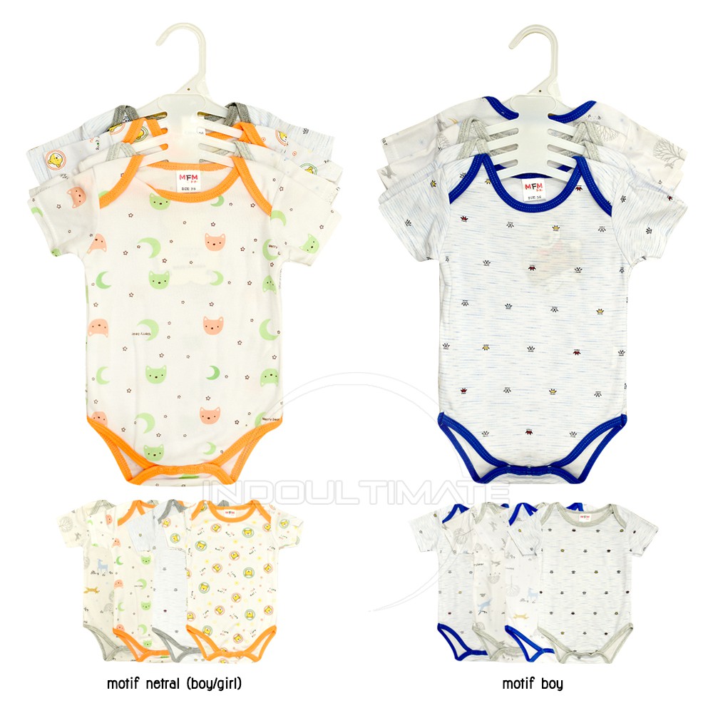 4Pcs Baju Bayi Jumsuit Bayi 0-12 Bulan PREMIUM 100% COTTON Pakaian Bayi Jumsuit BN-5211