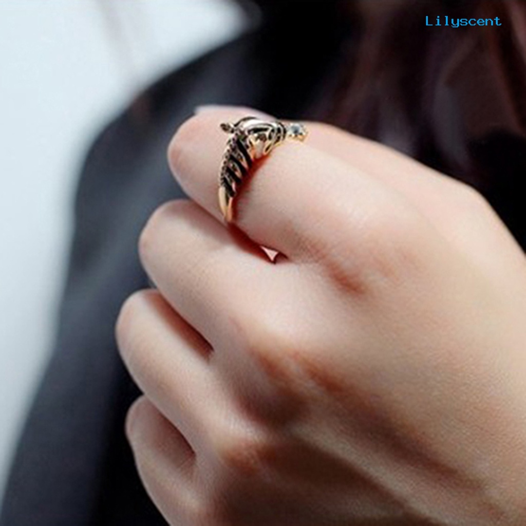 Ls Cincin Wanita Model Terbuka Desain Kepala Kuda Hias Berlian Imitasi Untuk Pesta / Club