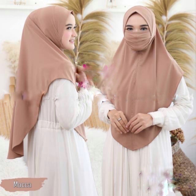 Miwa Niqob Hijab Jilbab ANTI CORONA Instan Madina Bergo Cadar Khimar | Hijab Hijjab Kerudung instant