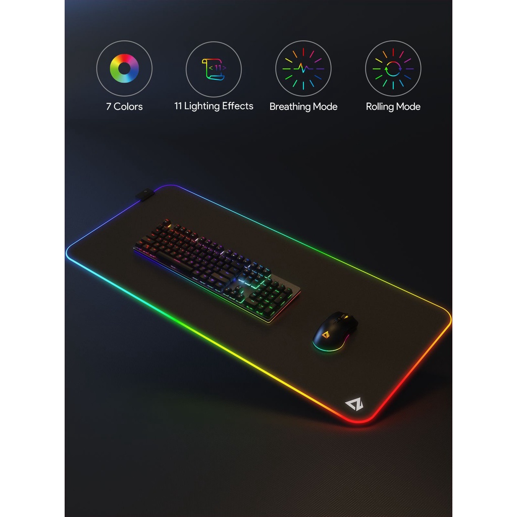 Aukey Mouse Pad for Gaming XL RGB 35.4 x 15.7 Inch - 500881 - KM-P7