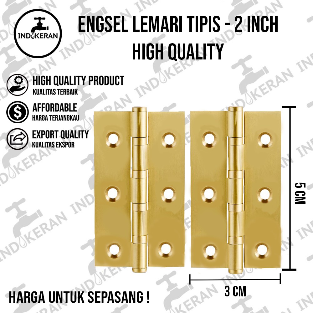 INDOKERAN - Engsel Lemari Jendela Tipis - 2 Inch - High Quality