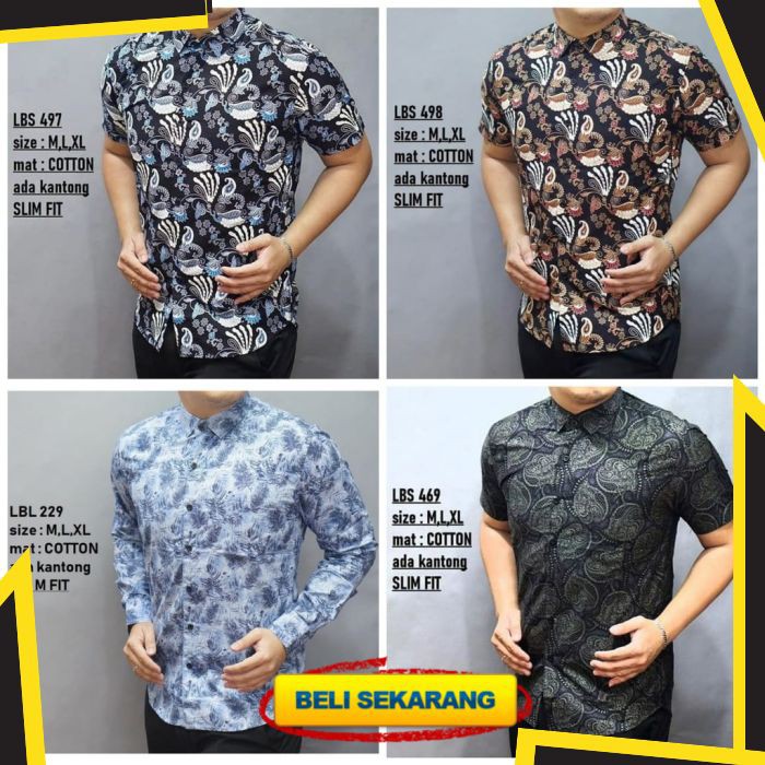 BATIK PRIA SLIM FIT MODERN ELEGAN KEMEJA BATIK PRIA SLIMFIT KATUN PREMIUM MODEL 10 KEMEJA FORMAL COD