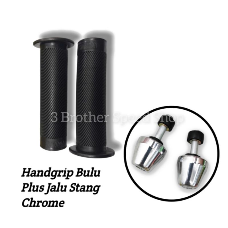 Handgrip Model Bulu Polos Hitam Beat Mio Vario Scoopy Jupiter Mx R15 R25 Nouvo Rx King Vixion Xeon Spacy Plus Jalu Stang Chrome