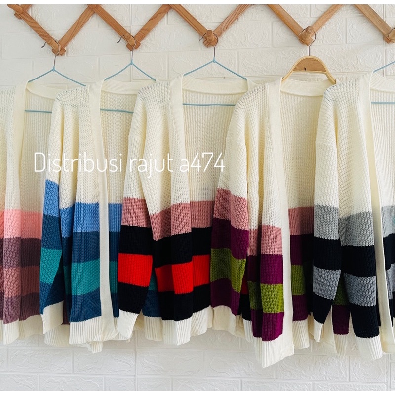 CARDIGAN LONG RAJUT OVERSIZE MOTIF BLASTER