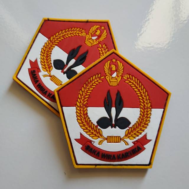 Patch rubber LOGO SAKA WIRAKARTIKA/PRAMUKA/SCOUTS/tempelan karet emblem velcro