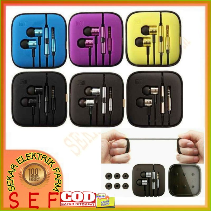 Headset Xiaomi Piston Stereo 2 Earphone Wired Stereo Super Bass Jack 3.5mm Dengan Box elegan