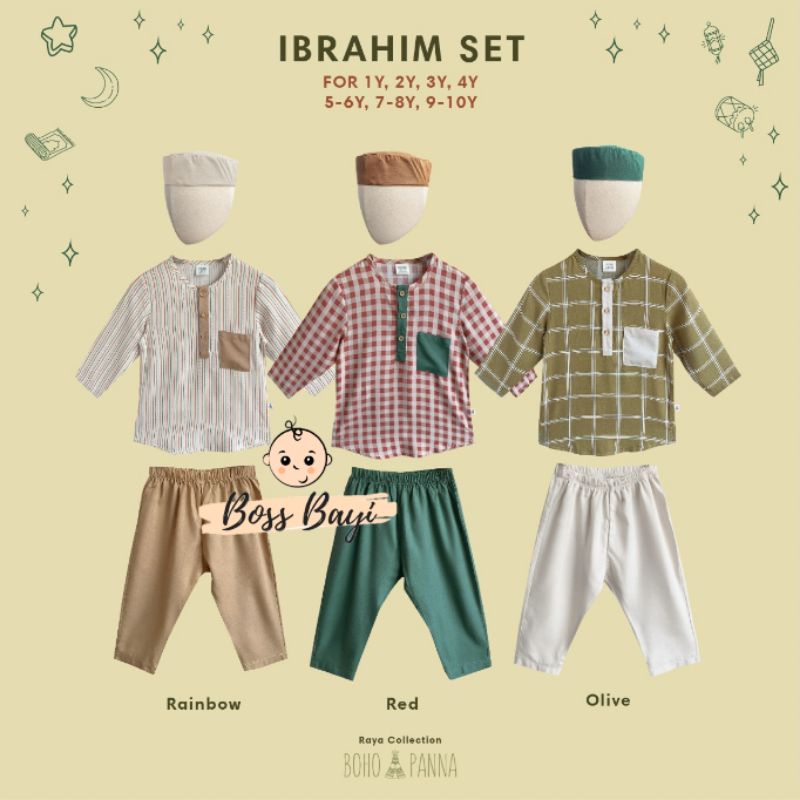 BOHOPANNA - Ibrahim Set / Setelan Koko + Peci Anak Raya Collection