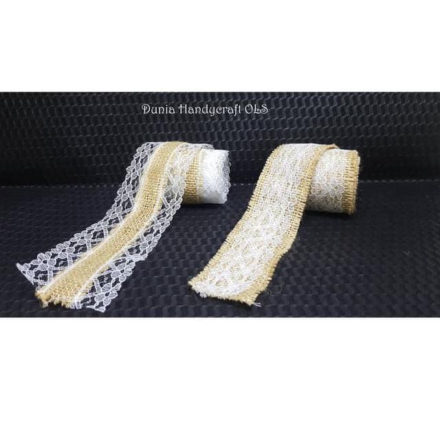 

TERLARIS BRANDS FESTIVAL Pita Gulung Burlap Renda DIY Bahan Kerajinan Tangan