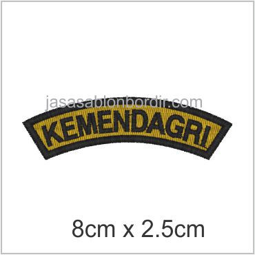 Emblem bordir tulisan Kemendagri