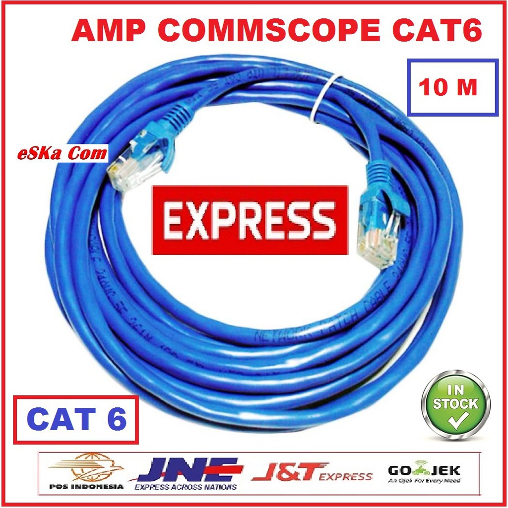 Kabel LAN Cat6 10M UTP AMP Commscope Original Siap Pakai 10 Meter