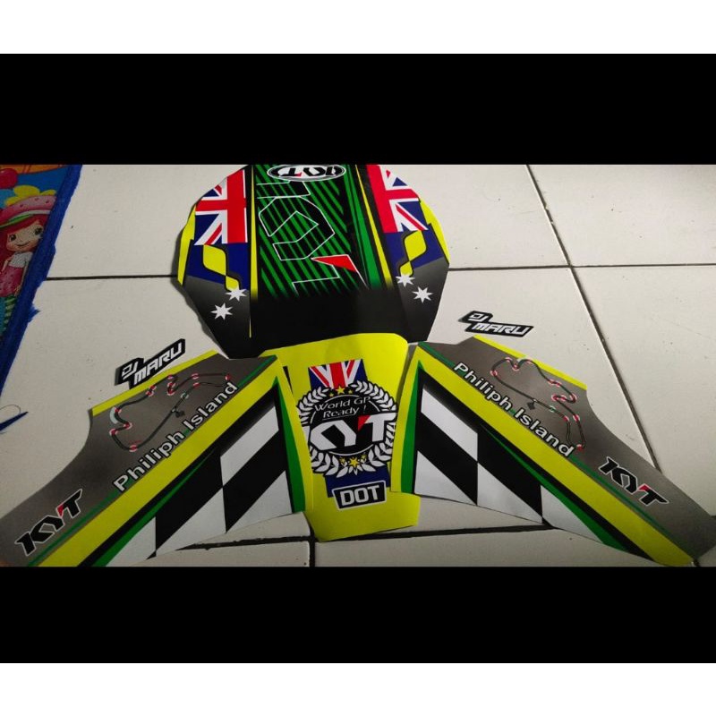 stiker decal helm half face