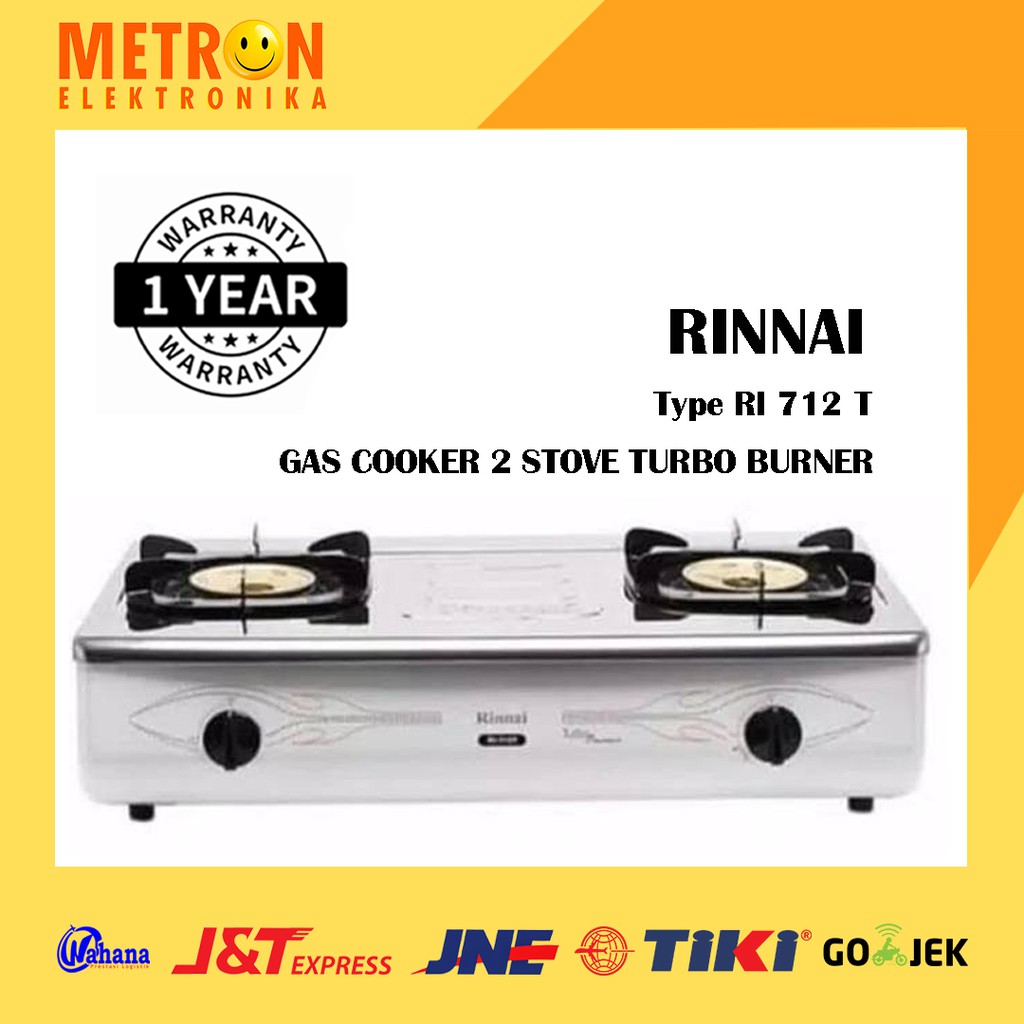 RINNAI RI-712T KOMPOR GAS 2 TUNGKU / GAS COOKER / RI712T