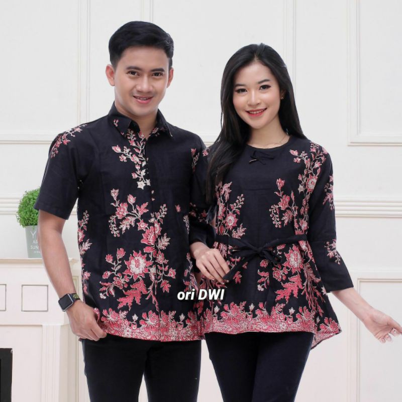 Distributor Baju Batik Maura Couple - Sania Ruffle Batik Couple Ori Ndoro Jowi Dnt WAOX1nDujn0wRwm