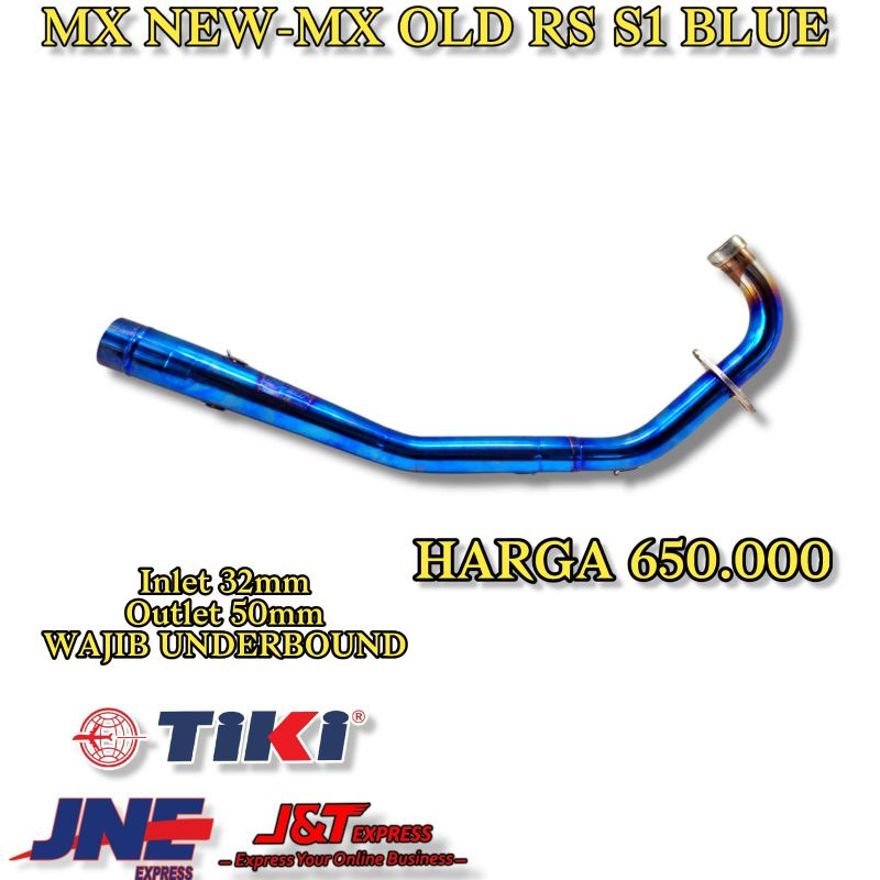 LEHERAN / HEADER KNALPOT SJ-88 JUPITER MX NEW - MX OLD RS S1 BLUE
